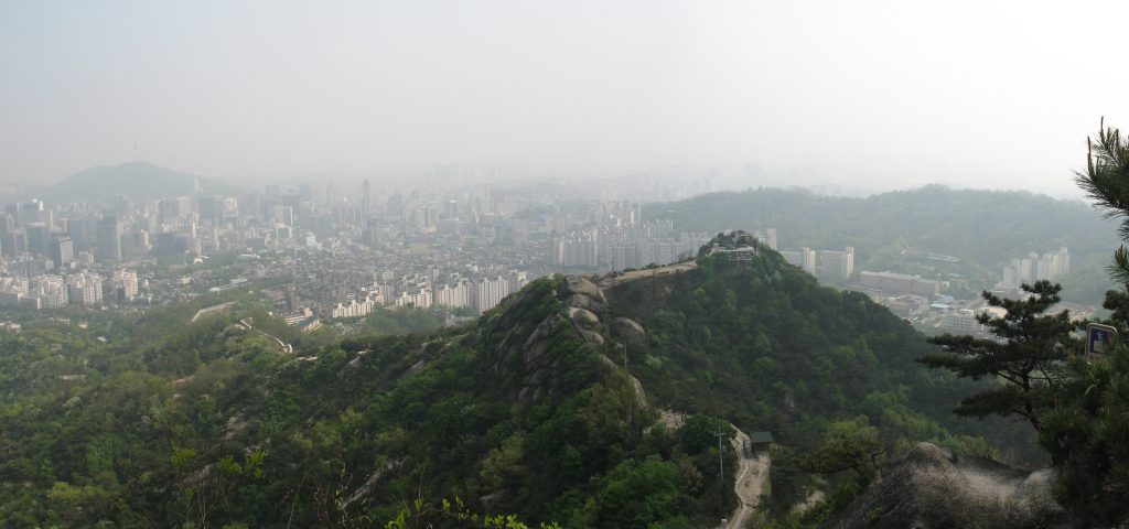 Panorama of Seoul from the Inwangsan summit ridge
