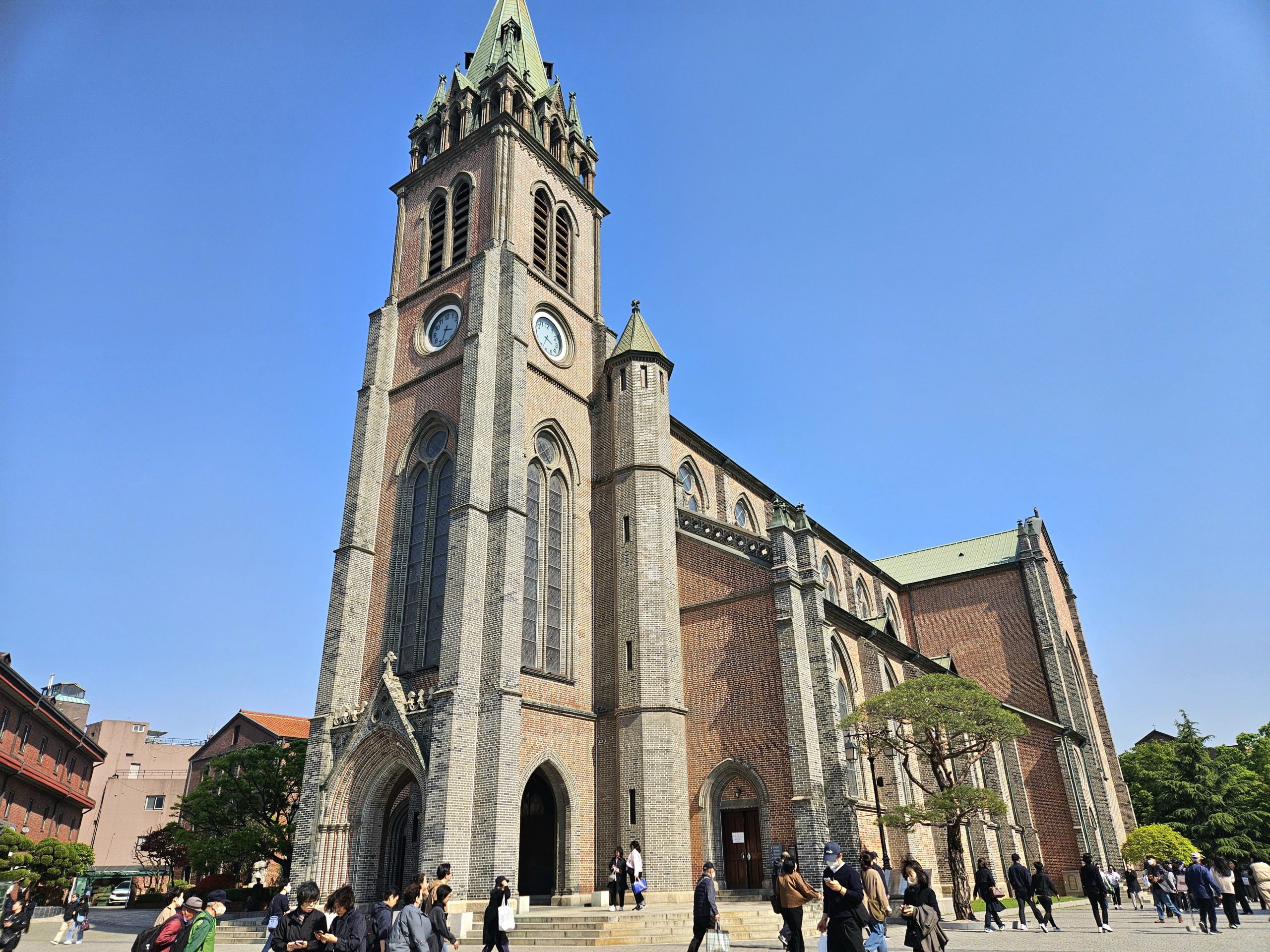 Myeongdong Cathedral, the Gothic brick church near Myeongdong shopping street in Seoul