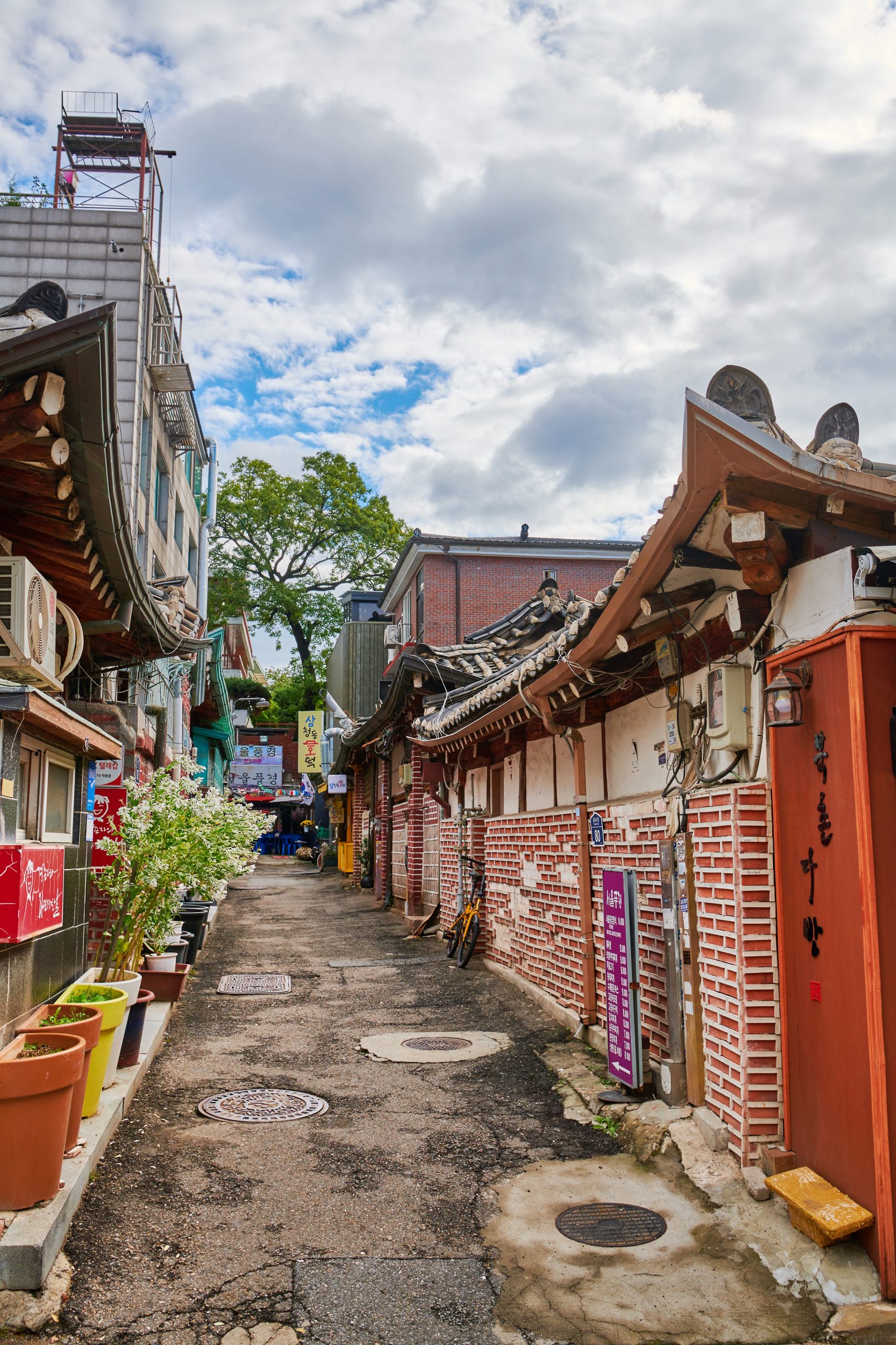 Hanok lane on Gamgodang Street in Bukchon Hanok Village, Seoul