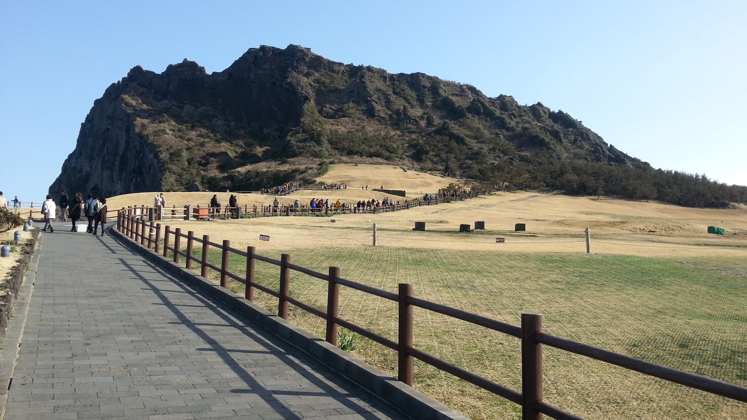 Walkway leading up to Seongsan Ilchulbong tuff cone on Jeju
