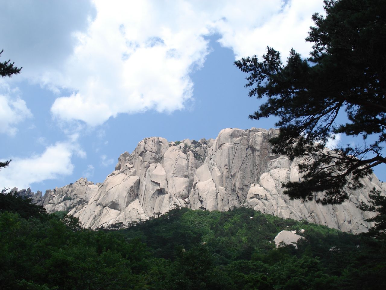Ulsanbawi rock ridge seen from below in Seoraksan National Park